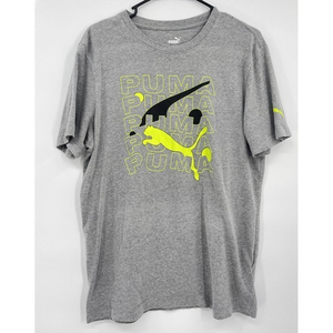 Puma Shirt Mens M  Gray Spell Out‎ Logo Graphic Tee